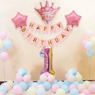 56pcs Macaron Balloons Set Rainbow Number Balloon Princess Foil Ballon For Birthday Girl Party Decor