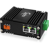 Industrial Gigabit Media Converter 2-Port PoE+30W RJ45 10/100/1000T Ethernet to 100/1000 SFP Fiber,1