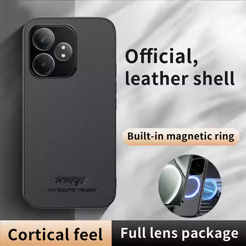 Luxury Business Leather Soft Frame Magnetic Cover For Realme GT 6 GT6 GT 6T GT6T Neo6 SE Neo 6 SE Ph