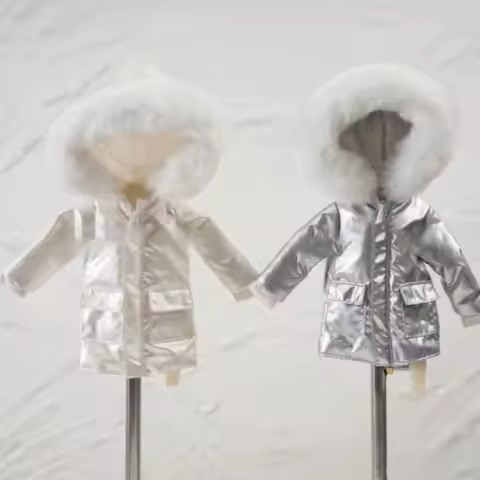 Fashion Winter Coat Outfits Long Style DIY Accessories Thick Down Jackets Handmade for blythe Dolls 
