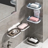 2-in-1 Wall-Mounted Soap Box 2-Layer Soap Holder/