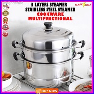 【Daily use at home】Original 3 Layers Steamer for Puto 3 Layer Siomai Steamer Stainless Cookware Mult