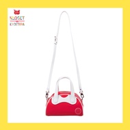 Kloset &amp; Etcetera Red Love Bowling Bag กระเป๋าถือทรงครึ่งวงกลม มีสายยาวสามารถสะพายข้าง มีซิปเปิด-ปิดใส่ของอเนกประสงค์ได้