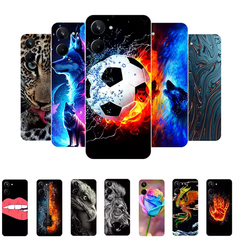 For Realme 10 4G Case Football Black Soft Silicone Shockproof Back Cover For Realme 10 RMX3630 Phone