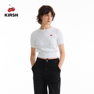[KIRSH] SMALL CHERRY CABLE CROP SHORT SLEEVE KNIT I 23SS | Korean | Short sleeve | Slim Knit| Women 