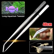 ROCKWAIN11 1Pcs Water Grass Clip, Stainless Steel 48cm Aquarium Tweezer, Durable Long Tong Fish Tank