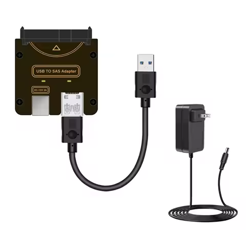 Classic-SAS 29Pin To 5Gbps USB 3.0 Hard Disk Drive Adapter Card With Power Port- SFF-8482 12V/3A Pow