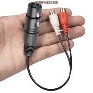 FREEWOODIEGI 3PIN XLR Female to 2RCA Female Y Splitter Cable, Plug and Play Dual RCA to 1 XLR XLR Sp