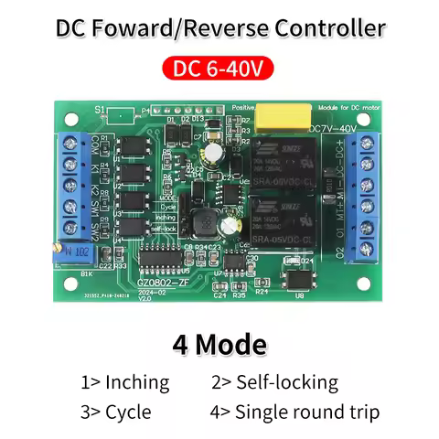 TKS-M8 DC 5V 12V 24V DC Motor Forward and Reverse Controller High Current with Limit Relay Driver Li