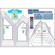 |TOPFAST| pola baju pola jahit KAOS RAGLAN ANAK USIA 2-12THN