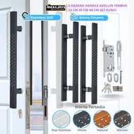 House Door Lock Handle Set Package Translucent Feet Length 60 cm 45 cm 33 cm Stainlees Steel - Type 