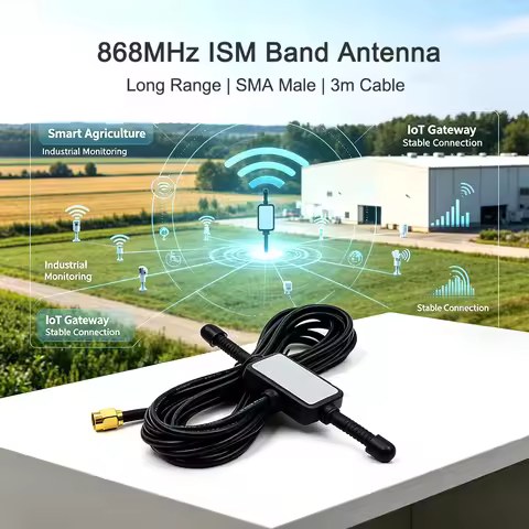 High Gain 868MHz EU ISM Band Antenna SMA Male With 3M Extension Cable For LoRa IoT Module Ham Radio 