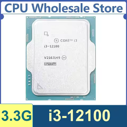 Intel Core I3-12100 4 Core 8 Thread 3.3G 60W 12MB Cache 10nm Alder Lake DDR4-3200/DDR5-4800 M SRL62 