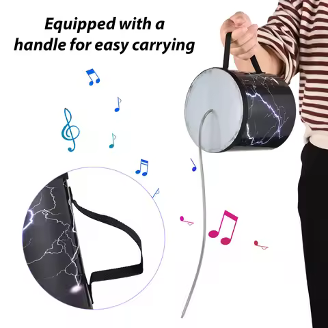 6 Inch Spring Drum Thunder Drum Sound Effect Instrument Wooden Lightweight Portable Thunder Tube Sou