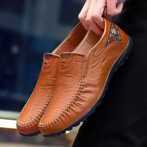 Leather Shoes Men Fashion Leather Genuine High Quality Luxury Brand Comfortable Men Casual Driving S