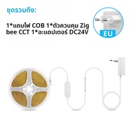 24V สมาร์ท Zigbee CCT COB LED Strip Closet Light เปลี่ยนได้ 2700K ถึง 6500K หรี่แสงได้ APP ควบคุมเสี