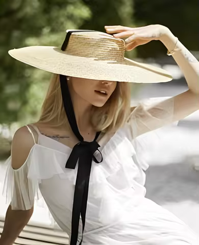 Oversized Boater Hat Kentucky Derby Hat Summer Women's Hat Wedding Hat Horse Race Hat Garden Party H