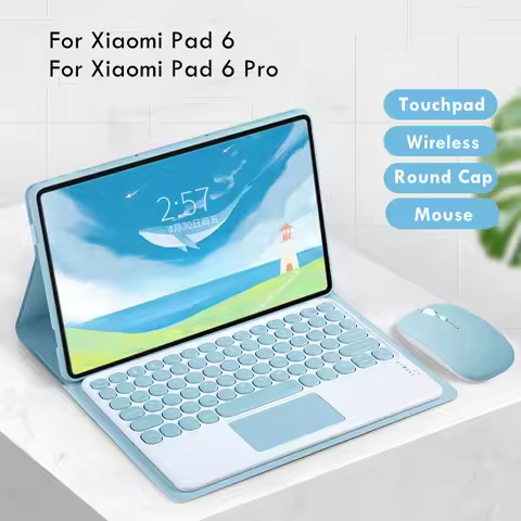 For Xiaomi Pad 6 Case Touchpad Keyboard Cover for Xiaomi Pad 6 Pro Global Version Portuguese Russian