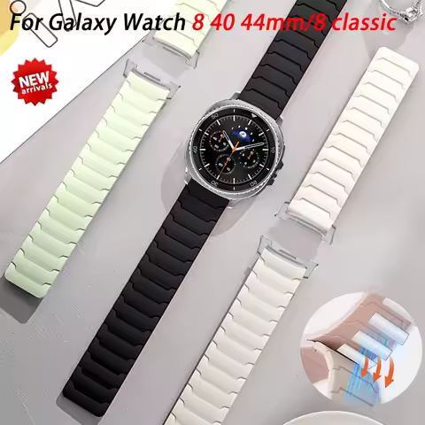 Silicone Magnetic Band for Samsung Galaxy Watch 8 44mm 40mm Bracelet for Galaxy Watch 8 Classic 46mm