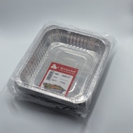Aluminium Foil Tray With Cover | 4602-P | Rectangle Shape | Xtra Large Size | 5 Sets | MyChef Brand