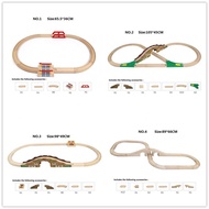 8 Wooden Train Track Set Expandable Wooden Track Rails Wooden Train Railway Accessories Toy Set Comp