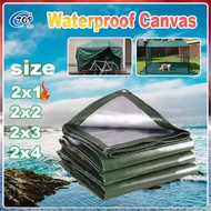 【COD】6FT Tarpaulin waterproof 2x1m 2x2m 2x3m 2x4m (with holes) Thickened Kanvas khemah Sun Shade【Fre