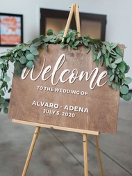 Welcome Sign 60 X 40 / Dekorasi Lamaran / Wooden Sign / Wedding Sign