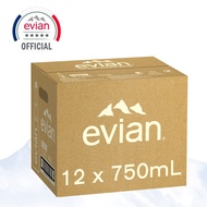 evian Natural Mineral Water Glass Bottle (12 x 750ml Case)