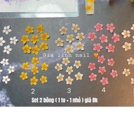 Small chrysanthemum nail powder flowers (set of 2 flowers - 10 flowers)