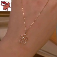 18k Saudi gold pawnable necklace Small flower necklace Women's luxury collarbone Chain Jewelry Gift