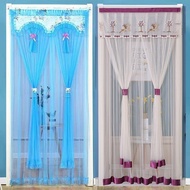 Household Summer Universal Anti-Mosquito Door Curtain Perforation-Free Lace Door Curtain Partition Curtain Kitchen Bedroom Decorative Curtain