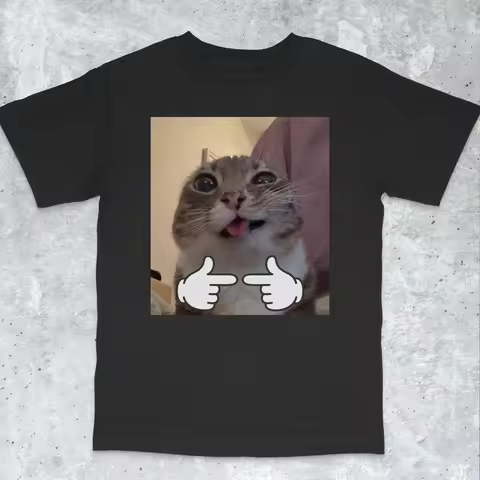 Camiseta de gato extraño Meow Meow maldición gato Hesitate Not Silly Cat Silly Meme personalidad div