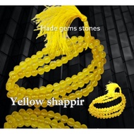 99 YELLOW SHAPPIR CRYSTAL Prayer Beads Original
