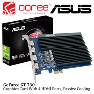 ASUS GEFORCE GT 730 2GB GDDR5 64BIT GRAPHICS CARD WITH 4 X HDMI / PASSIVE COOLING / GPU TWEAK II / S