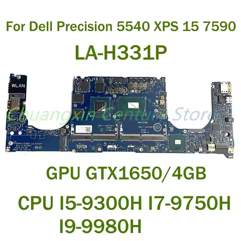 LA-H331P motherboard For Dell Precision 5540 XPS 15 7590 Laptop with CPU I5-9300H I7-9750H I9-9980H 