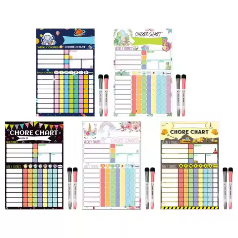 Magnetic Chore Chart Weekly Visual Schedule For Kids Magnetic Dry Erase Board Reward Chart Refrigera