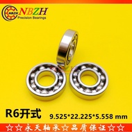 Inch Stainless Steel Open Bearing R6 SR6K DDRI-1438 EE3 9.525 * 22.225 * 5.558 Z5KH