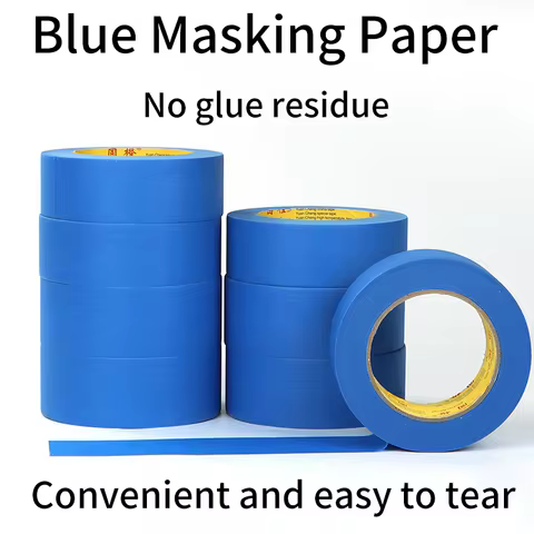 Blue Painter Masking Tape For Painting Edges Trim Wall Ceiling Finishing Clean Release Trim Edge Pai