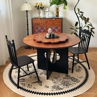 Combination Round Solid Wood Household French Simple Antique Solid Wood Chinese Dining Table Round T
