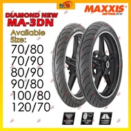 MAXXIS 3DN Diamond New Tyre [TAHUN 2022] Tubeless Motorcycle (60/70/80/90/100/120)-17 Inch MA-3DN [Made in Indonesia]