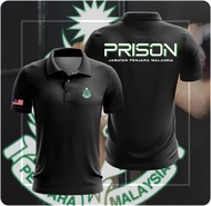 BAJU Prison 2024 Tshirt Penjara T SHIRT FRONTLIENR MALAYSIA MICROFIBER JERSEY TEE JERSI COLLAR
