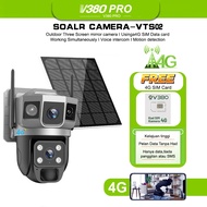 V380 Pro Three Screen CCTV Solar Outdoor IP66 Waterproof  Wireless Camera 4G SIM Card Built-in Batte
