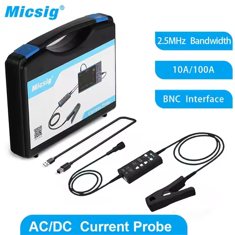 Micsig CP2100A CP2100B AC/DC Current Probes 2.5MHz 10A/100A Maximum Measurable Current 100Apk 70.7Ar