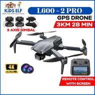 L600 PRO MAX 3KM GPS RC Drone with EIS 4K HD Dual Camera 3-Axis Gimbal Dron murah deron remote contr