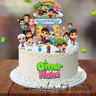 OMAR & HANA Cake Topper Decoration Birthday Party( Can Add Name )