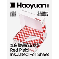 Haoyuan Red and White Checkered Hamburger Paper Sandwich Mexican Burrito Packaging Insulation Alumin
