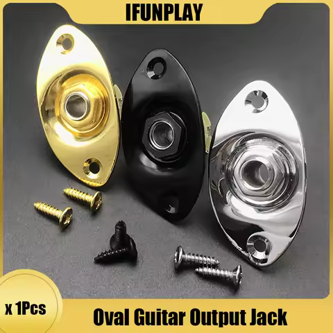 Electric Guitar Pickup Oval 6.35mm Output Jack Plate Jackplate Socket Jack for LP Electric Guitar Ac