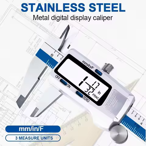 ET52 Stainless Steel 0.01mm High Precision Measure 150mm Digital Caliper mm/inch/Fraction Zero Setti