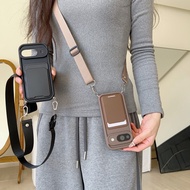 Wallet Strap Case For Google Pixel 10 9 8 7 Pro XL 9A 8A 7A Pixel9 Google9 Card Slots Crossbody Neck