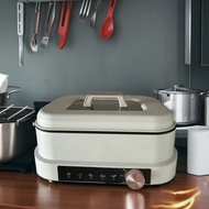 Tuins-901q New multiftional rectangular cooking dual-purpose steamer electric hot pot household gril